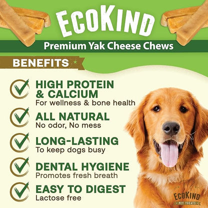 EcoKind Himalayan Yak Cheese Dog Chew | Great for Dogs, Treat for Dogs, Keeps Dog Busy & Enjoying, Indoors & Outdoor Use (8 Small Sticks)
