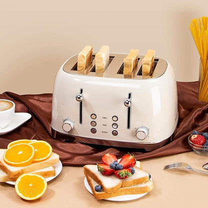 4 Slice Toaster Roter Mond Retro Stainless Steel