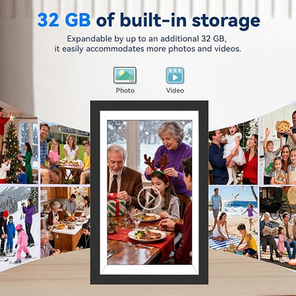 UHALE Battery Power Digital Picture Frame, 10.1'' 1920x1080 HD IPS Touch Screen