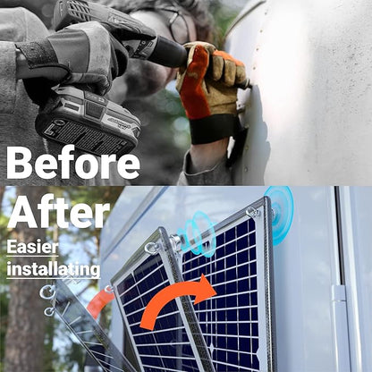 POWOXI Solar Panel Kit 12V 20W Magnetic + MPPT Charge Controller Waterproof