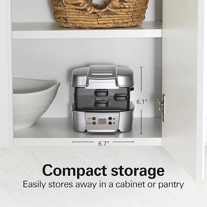 Hamilton Beach Sandwich Stacker Customizable Hot Sandwich Maker, 24 Sq. In.
