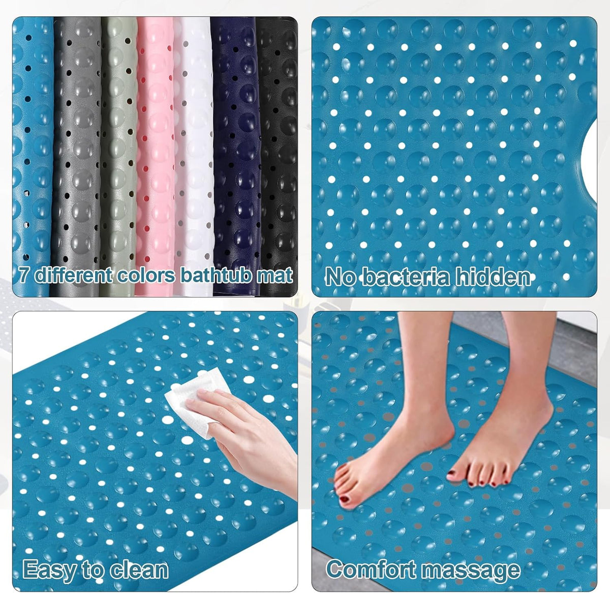 Bathroom Accessories Set - 26PC Gorgeous Teal Bathroom Set, Bathroom Accessory Set, Shower Curtain Set with Bathtub Mats for Shower Tub, Trash Can & Soap Dispenser