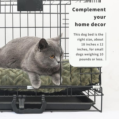 Cat Bed for Indoor Cats Washable Pillow Bed for Cages 18 inch Small Dog Bed Anti-Slip Waterproof Warming Cozy Soft Pet Puppy Olive Green