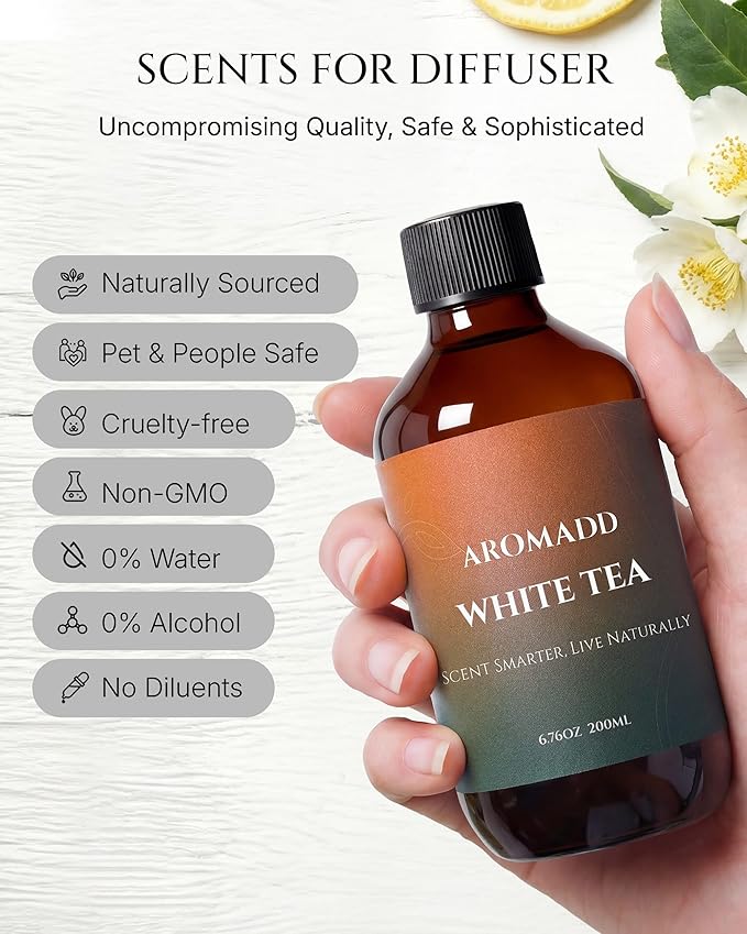 Aromadd White Tea Diffuser Oil Inspired by Luxury Hotel Scent, Essential Oils