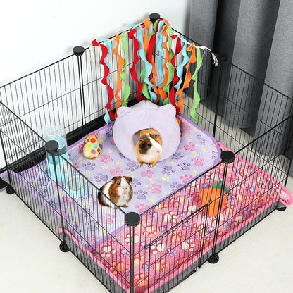 YUEPET 6 Pack Waterproof Guinea Pig Blankets, Fleece Cage Liners, SM | Fleece Bedding for Guinea Pigs, Waterproof Backing, Machine Washable, Soft Fleece Surface, 30 x 16 in, 6 Assorted Colors