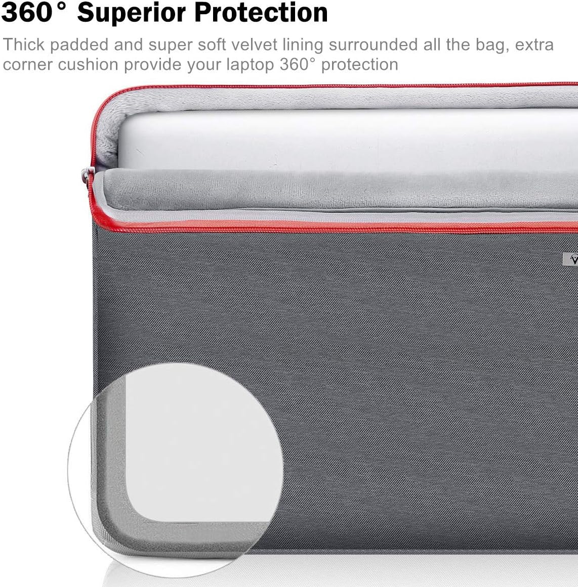 Voova Laptop Sleeve Case 13 13.6 Inch with Handle, 360°Protective Waterproof Slim Computer Bag Cover Compatible with MacBook Air 13 M1/M2/M3/M4 2020-2024, MacBook Pro 13, IPad Air/Pro 13, Grey