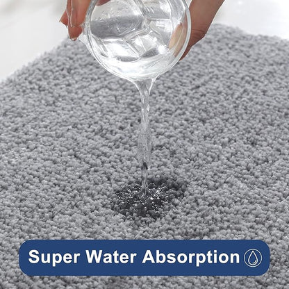 COSY HOMEER Bath Rugs for Bathroom Extra Thick - Anti-Slip Bath Mats Soft Plush Yarn Shaggy 100% Strong Mirco Polyeste Mat Living Room Bedroom Mat Floor Water Absorbent(Dark Grey,20x32 - Inches)