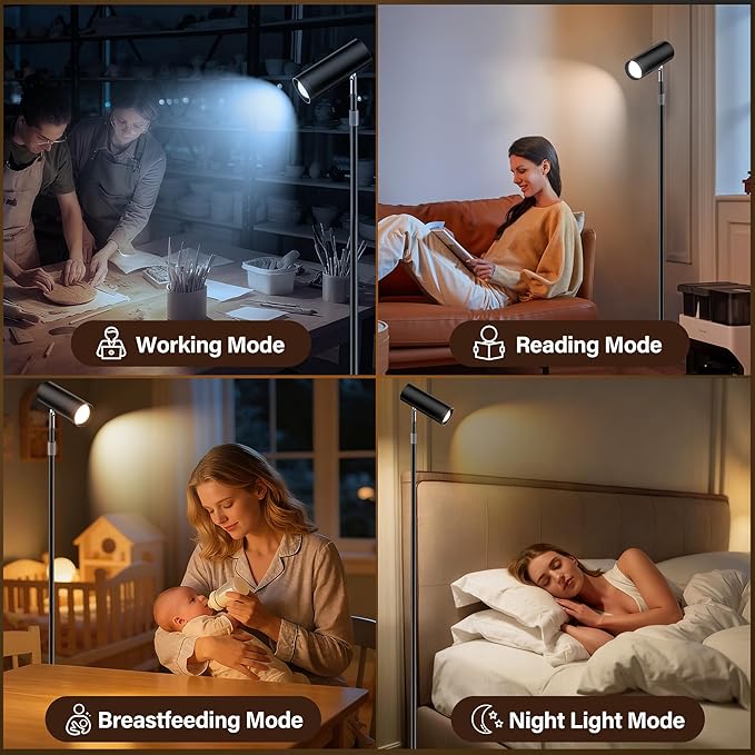 SIBRILLE Spotlight Floor Lamp, Tall LED Standing Lamp