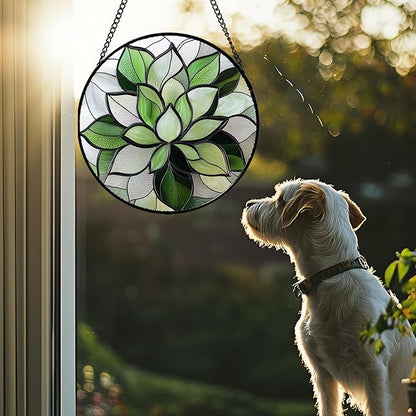 CRISGIF Stained Glass Window Hanging