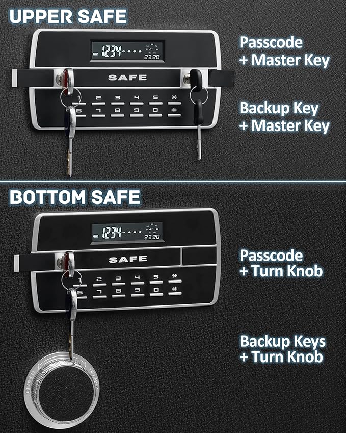 Extra Large Double Door Security Safe Box, 6.1 Cubic Feet Home Safe Lock Box