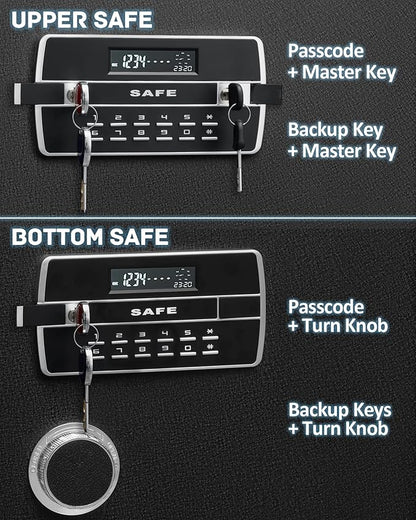 Extra Large Double Door Security Safe Box, 6.1 Cubic Feet Home Safe Lock Box