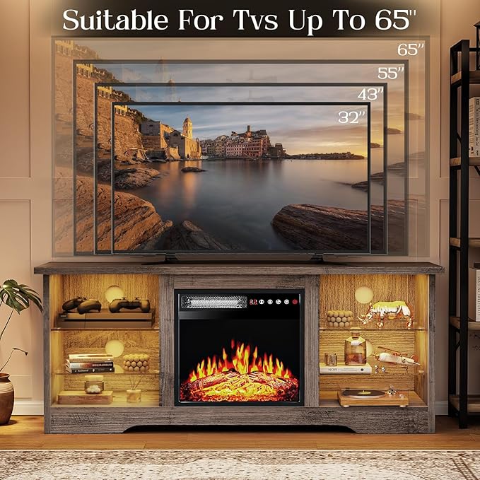 VITESSE 58 Inches Fireplace TV Stand