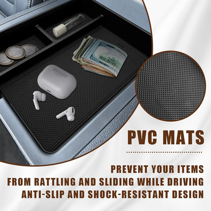 Muslogy Center Console Organizer & Wireless Charger Protective Mat Compatible with Honda Pilot 2023-2025/2024-2026 Passport Accessories Phone Charge Area Cover Console Inserts Mats Anti Slip 2PCS Set