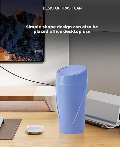 Car Trash Can Bin with Lid - 2 Packs Car Trash Bin-car Trash Can Cup Holder-Mini Trash Garbage Can with 30pcs Small Trash Bags-Car Organizer Storage for Front Back Seat Accessories (Blue)