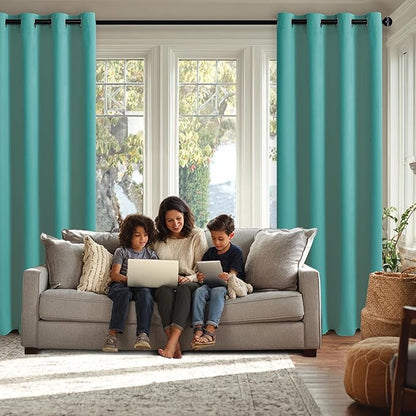 JIUZHEN Turquoise Blackout Curtains