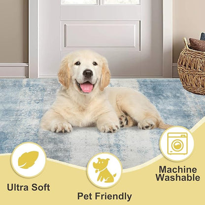 COMSLE Door Mat, Front Door Mat Indoor for Entrance Faux Wool Absorbent Non Slip Modern Throw Rug for Entryway Hallway Muddy Paws - Pet Friendly, 24x48 Inches, Machine Washable