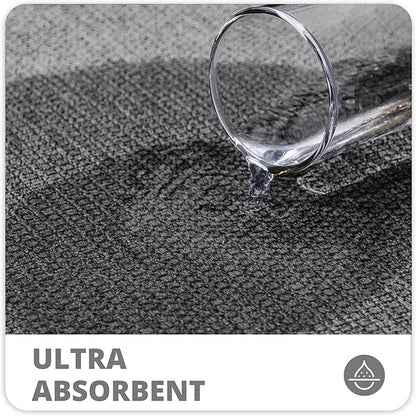Bosap Bathroom Rugs Set 2 Pieces,Thin Bathroom Mats,Toilet Rugs,Quick Dry,Non-Slip,Machine Washable,Low Pile,Absorbent Bath Mats,Shower,Sink,Home Decor Accessories.Dark Grey,1'5"x2'3"+1'8"x2" U Shape