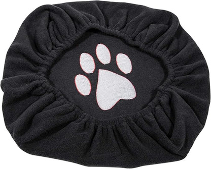 Center Console Armrest Pad Cover for Dodge Ram 1500 2500 3500 4500 5500 Pickup Truck 1993-2023 Black Soft Car Armrest Seat Box Protector Cushion Interior Accessories All Weather (Red Dog Paw)