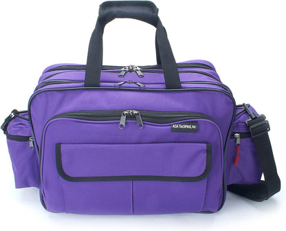 ASA TECHMED Nursing Bag with Compartments – Durable Medical Equipment Shoulder Bag for Nurses, Physicians, EMTs, Multi-Pocket, Nylon Reinforced, Adjustable Straps (Purple)