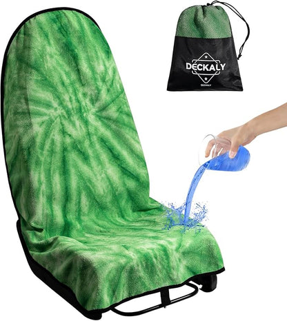 Car Seat Towel Covers with Storage Bag, Waterproof Sweatproof Towel Seat Cover Universal Front Seat Covers Machine Washable Non-Slip Seat Protector for Gym Workouts(Green, 1Pcs Front Seat Cover)