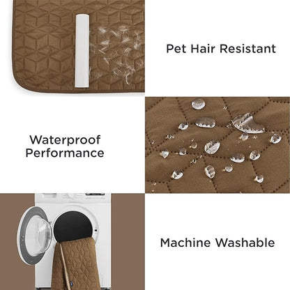 Bedsure 100% Waterproof Couch Cover for Dogs Washable - Non Slip Waterproof Dog Blanket for Couch Sofa, Lightweight Furniture Protector Durable for Pet Cat Puppy with Non-Slip Bottom, Brown, 40x50IN