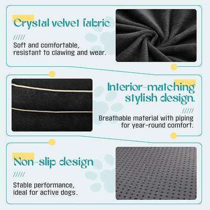 TaiBest Waterproof Memory Foam Dog Beds for Extra Large Dogs Non-Slip Orthopedic Dog Beds Washable Couch Pet Bed with Removable Cover (Black, Large)