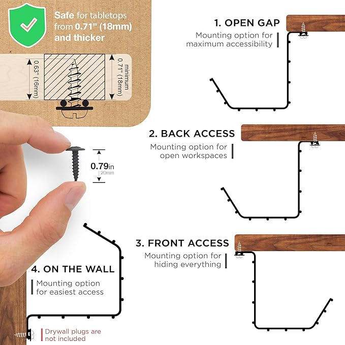 Under Desk Cable Tray, Cord Organizer