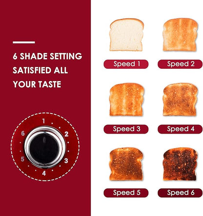 Roter Mond 4 Slice Toaster Retro Stainless Steel