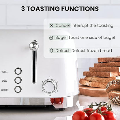 Roter Mond 4 Slice Toaster Retro Stainless Steel