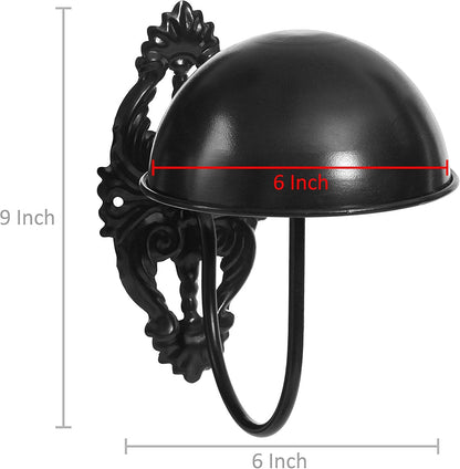 MyGift Set of 2 Wall-Mounted Black Metal Hat & Wig Display Racks