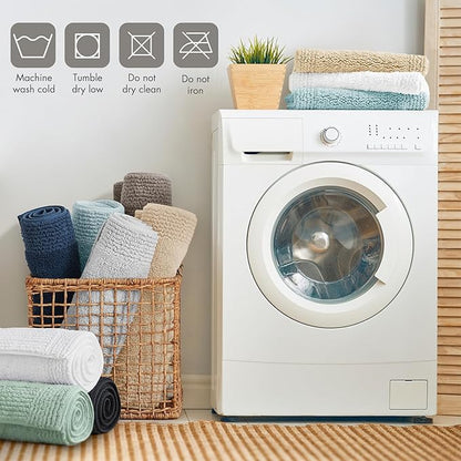 Madison Park Splendor Reversible 100% Cotton Tufted Bathroom Rug-3000 GSM Hotel Quality Luxurious Plush Medium Pile Bath Mat Absorbent, Quick Dry, Shower Room Décor, 21x34, Charcoal