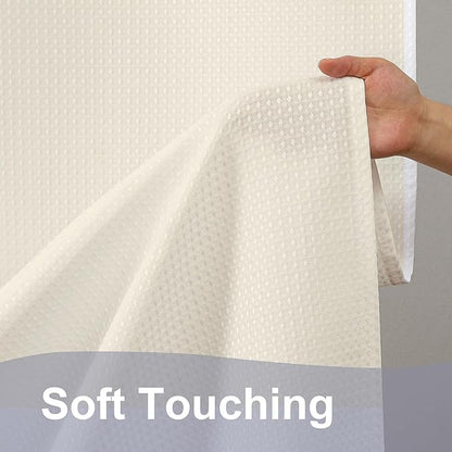 OWENIE Cream Shower Curtain 84 Inches Extra Long, Waffle Weave Heavy Fabric Shower Curtain for Bathroom, Waterproof Soft Hotel Spa Luxury Elegant Bath Curtains, Machine Washable, Cream, 72x84 Inch