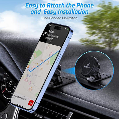 WixGear Magnetic Car Mount [2-Pack] - Universal Stick-On Dashboard Magnetic Phone Holder for Car, Strong Magnet Mount for Cell Phones & Mini Tablets with Swift-Snap Technology