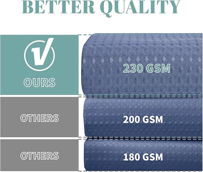 eachope MoonLightBlue Extra Long No Hook Waffle Weave Shower Curtain with snap-in Liner Replacement, 230GSM Waterproof Fabric Hotel Shower Curtain Set for Bathroom, Through Mesh Top Window,71Wx86H