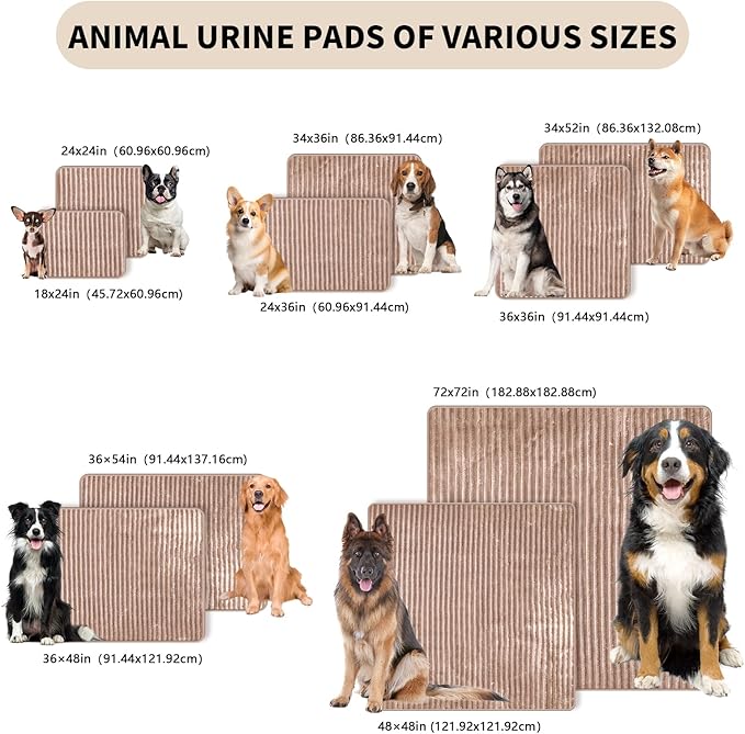 Dog Crate Mat, 2 Pack 48"×48" Flannel Washable Pet Mat for Dogs and Cats, Non-Slip Pet Pad for Kennel Training, Absorbs Urine and Waterproof Pad for Sofa Bed Crate Kennel Car Seat Floor（Khaki）