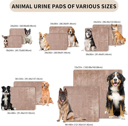 Dog Crate Mat, 2 Pack 48"×48" Flannel Washable Pet Mat for Dogs and Cats, Non-Slip Pet Pad for Kennel Training, Absorbs Urine and Waterproof Pad for Sofa Bed Crate Kennel Car Seat Floor（Khaki）