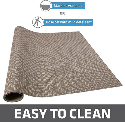 Drymate Dog Crate Mat Liner, Absorbs Urine, Waterproof, Non-Slip, Washable Puppy Pee Pad for Kennel Training - Use Under Pet Cage to Protect Floors, Thin Cut to Fit Design (USA Made) (Taupe)(29”x48”)