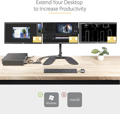 StarTech.com 3-Port DisplayPort 1.4 Splitter, DisplayPort to 3x DP