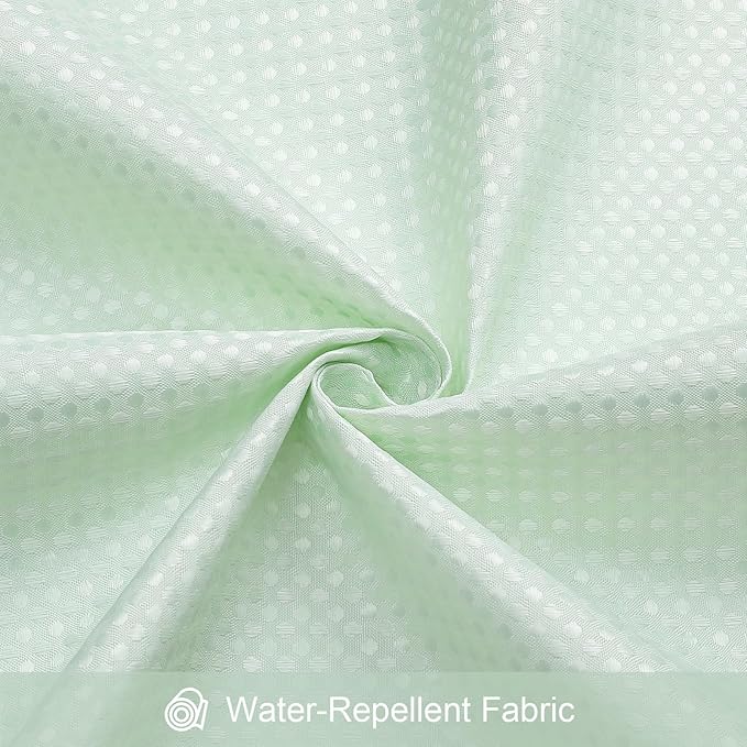 Craidlela 3 in 1 Extra Long Mint Green Shower Curtain Set-72 W x 84 H, Modern Waffle and PEVA Liner Set with 12 Stainless Steel Hooks, Waterproof Fabric for Bathroom