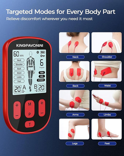KingPavonini 3-in-1 TENS Unit Muscle Stimulator