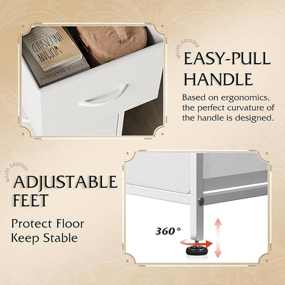 WLIVE Dresser for Bedroom with 5 Drawers, Wide Chest of Drawers, Fabric Dresser