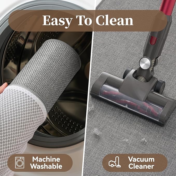 MontVoo Bathroom Runner Rug-Ultra Thin Non Slip Bath Mat Runner for Bathroom Mat Quick Dry, Rubber Backing Washable Runner Bathroom Rugs Fit Under Door, Absorbent Bath Rug,24"x47",Grey
