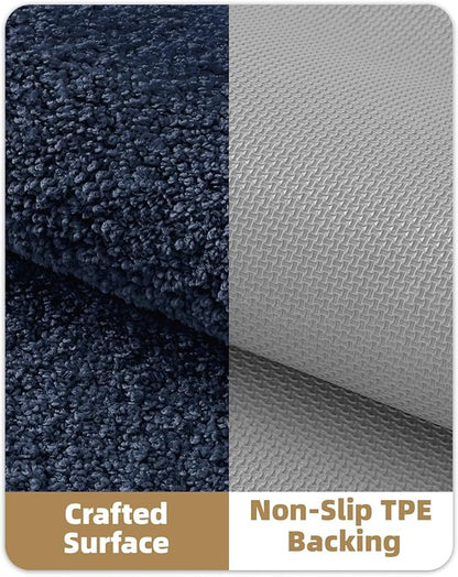 Color&Geometry Blue Bathroom Rugs, Non Slip, Absorbent, Soft, Washable, Thick Bath Mat, 19"x31" Small Bath Rug Bath Mats for Bathroom Floor, Shower, Sink, Vanity
