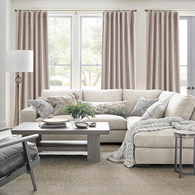Linen 78 Inch Closet Curtains for Open Closet Doors Sliding Panels