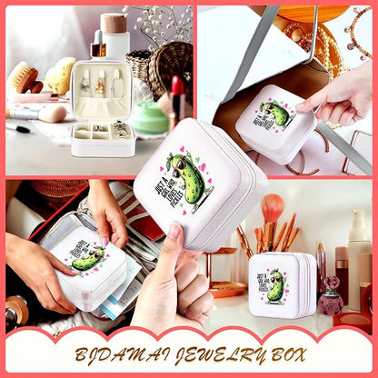 Pickle Jewelry Box, Gifts For Kids Teens Girls, Pickle Lovers Stuff Items Accessories Things Merchandise Decor Merch, Travel Ring Earrings Necklace Organizer Holder!