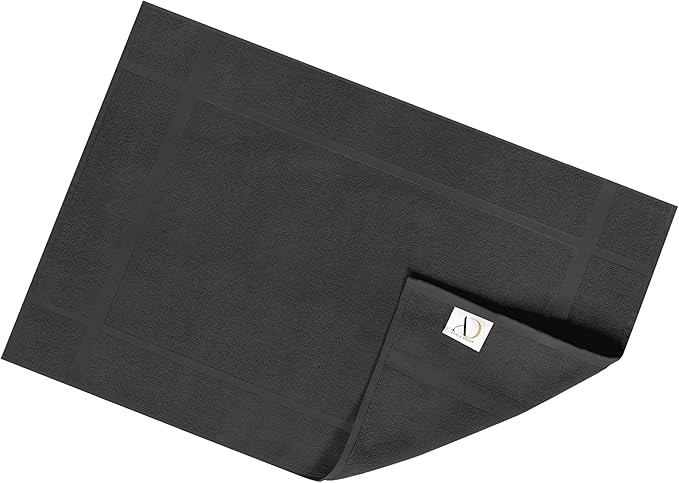 Ample Decor Cotton Bath Mats 34 X 20 Inches, 1350 GSM Oeko Tex Certified Solid Construction Thick & Plush, for Bathroom Floor, Shower – Grey