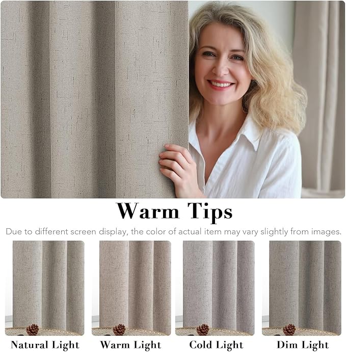 H.VERSAILTEX Linen Curtains 100% Blackout Curtains