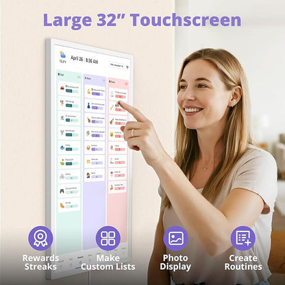 Digital Calendar 32 Inch Touch Screen, Electronic Wall & Desk Calendar Chore