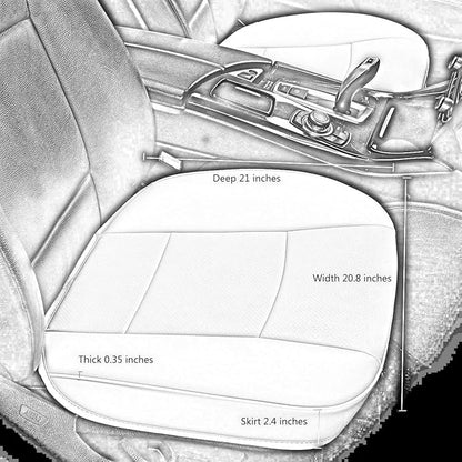 Car Seat Cushions Cover, 2pcs PU Leather Car Seat Covers Car Seat Protector Cover for Car Driver and Passenger Seat Bottom (Width 20.8×deep 21×Thick 0.35 inch) (Dark Grey-B)