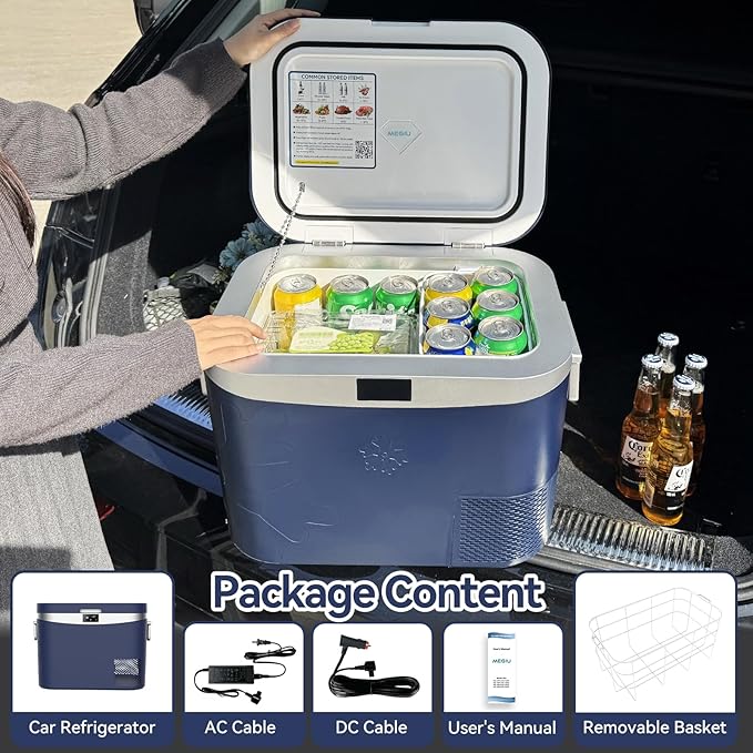 Car Refrigerator, Portable Car Fridge 12V Refrigerator 19 Quart Freezer